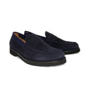 Navy Suede Penny Loafer
