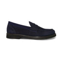 Navy Suede Penny Loafer