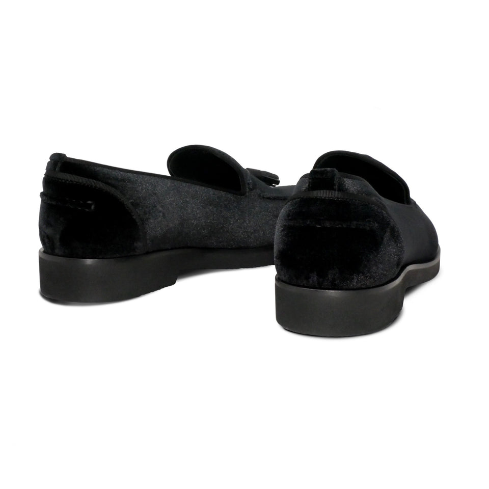 005 - Black Velvet Tassel Loafer | Loafers | Martel+Ram