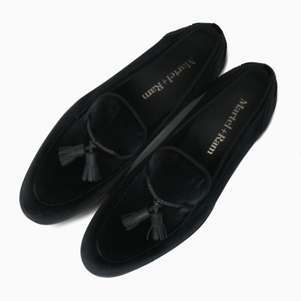 005 - Black Velvet Tassel Loafer | Loafers | Martel+Ram