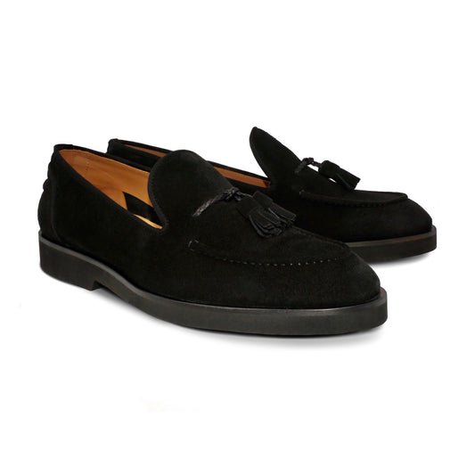 005 - Black Suede Tassel Loafer | Men's Suede Loafers | Martel+Ram