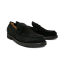 Black Suede Penny Loafer
